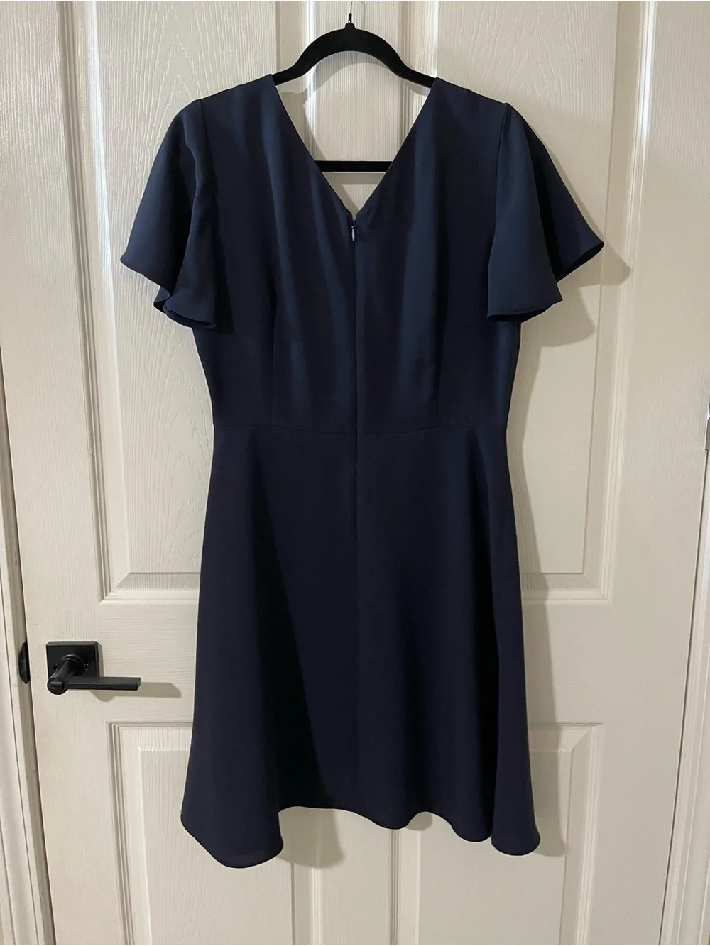 UNIQLO Women’s V-Neck Flutter Sleeve Dress in Navy - Picture 3 of 6